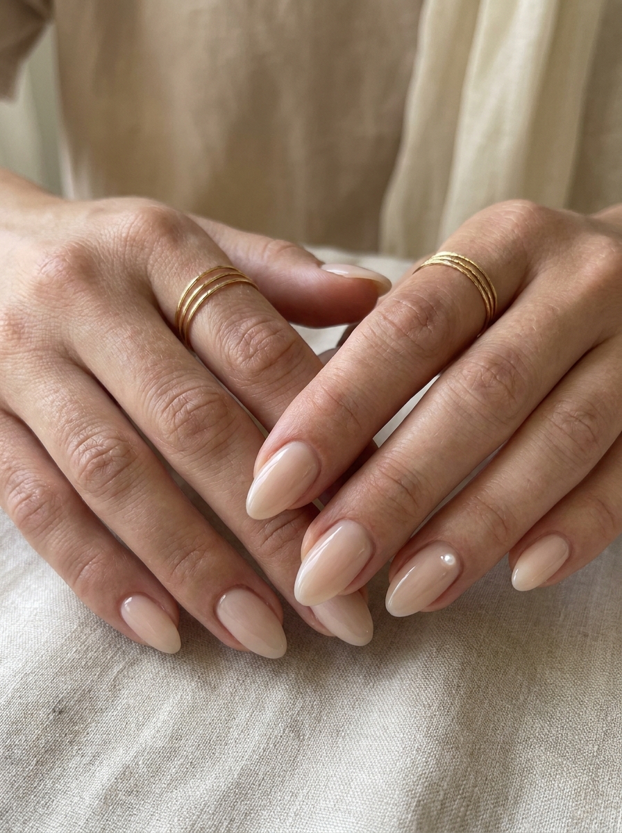 Milky Nude August Nails